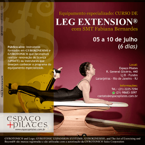 Equipamento especializado: CURSO DE LEG EXTENSION® com SMT Fabiana Bernardes